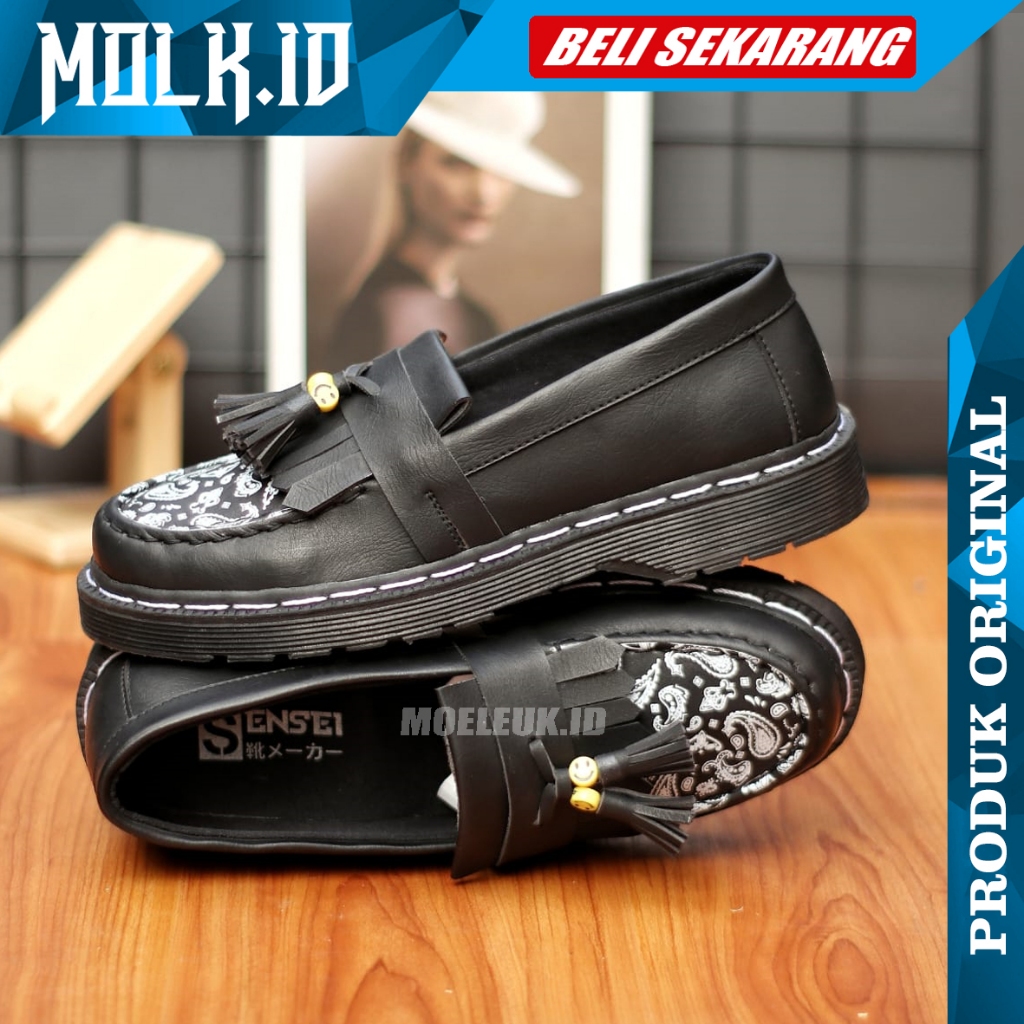 Jual MOLK Smiley Sepatu Docmart Pria Hitam Pantofel Casual Original ...