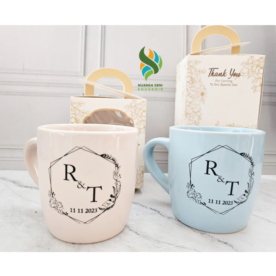 Jual Souvenir Gelas Mug Tea Gagang Keramik Estetik Cangkir Kopi Antik Tumbler Sablon Kemas Paper 9601