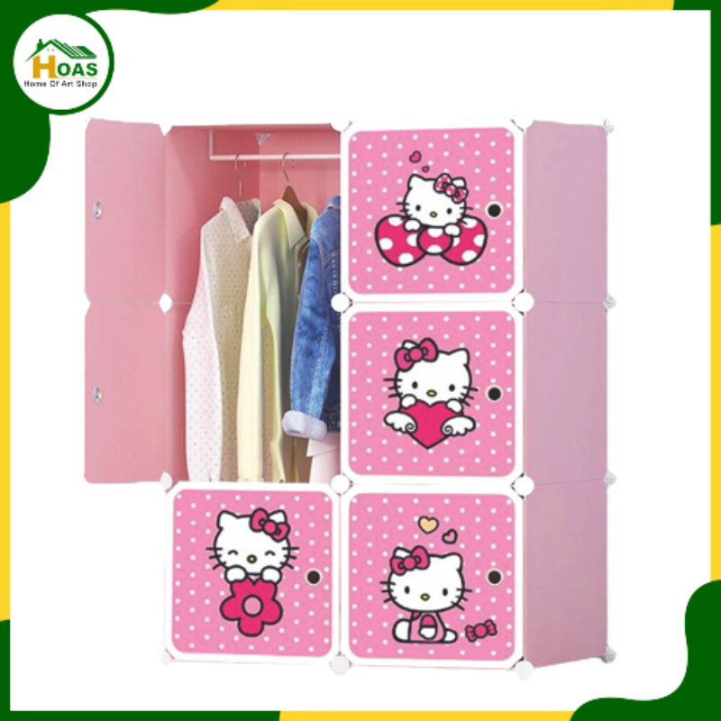 Jual Hoas Lemari Pakaian Rakit Plastik 6 Pintu Lemari Portable Rak Baju ...