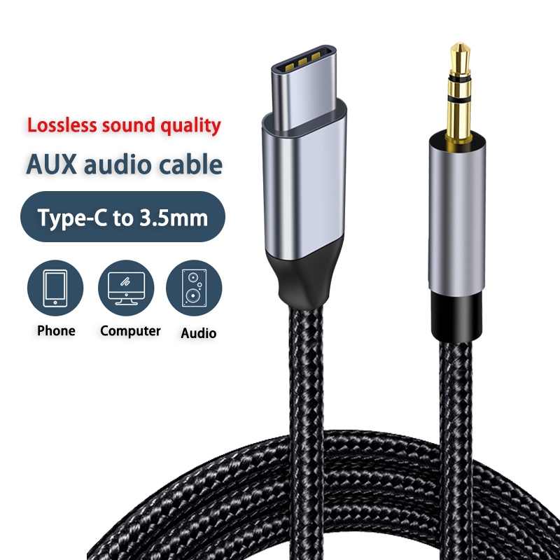 Jual COD Kabel Aux to Type-C Premium Gold Plated Cable 100cm Penghubung ...