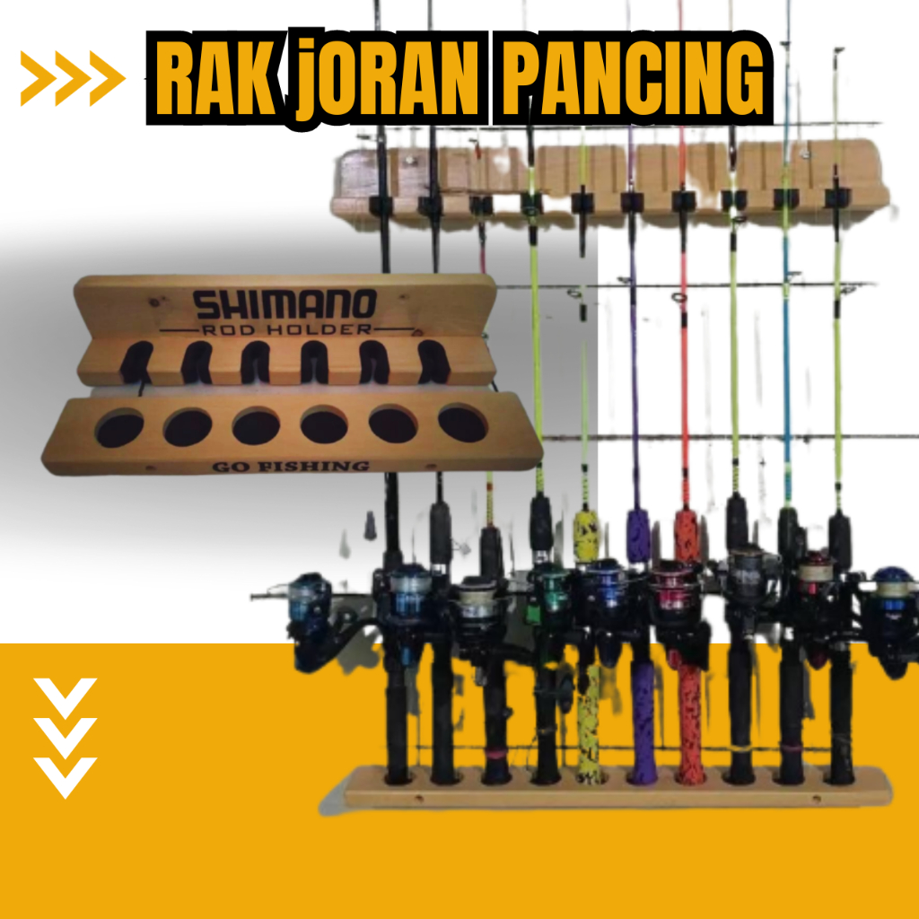Jual Rak Holder Joran Pancing Wall Mount Fishing Rod 6 Slot / RAK ...