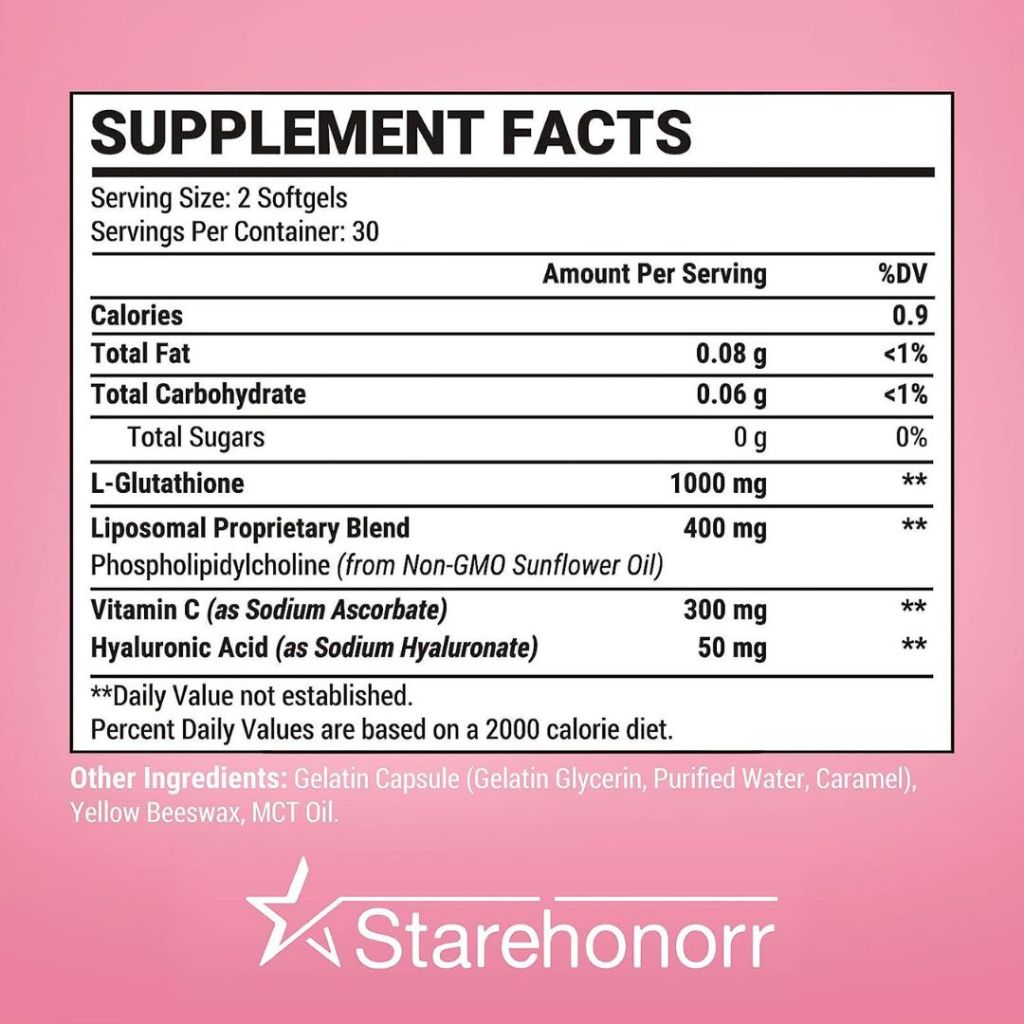 Jual Starehonorr Liposomal Glutathione Softgels 1000 mg Vitamin C - 60  Softgels | Shopee Indonesia