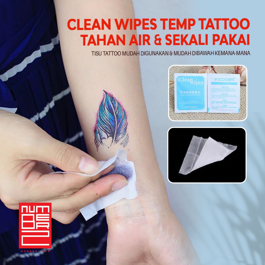 Tisu basah wet tissue penghapus henna pembersih tattoo temp clean wipes face wajah removal tato