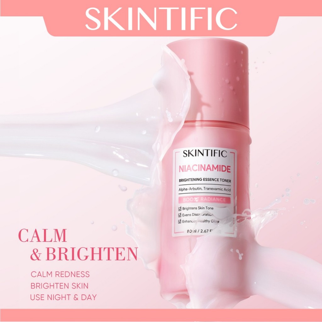 [Skintific Baru] Skintific Niacinamide Brightening Booster Essence Toner Facial Glowing Lightening Hydrating Calming Toner Wajah Untuk Kulit Kusam