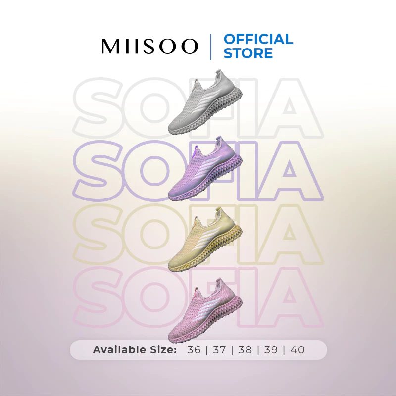 MIISOO Sepatu Sofia Shoes Sneakers Wanita Sepatu Canvas Sports Shoes Olahraga Slip On-live