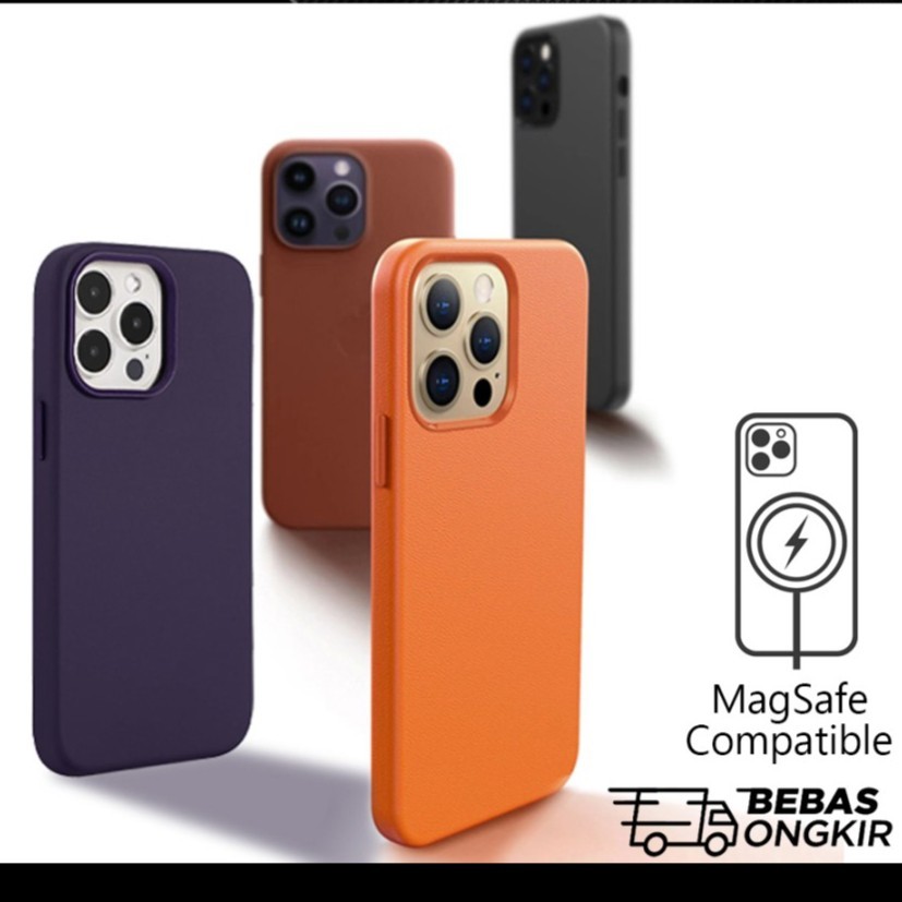 Jual Leather Case MagSafe iPhone 13 14 15 Pro Max Plus Hard