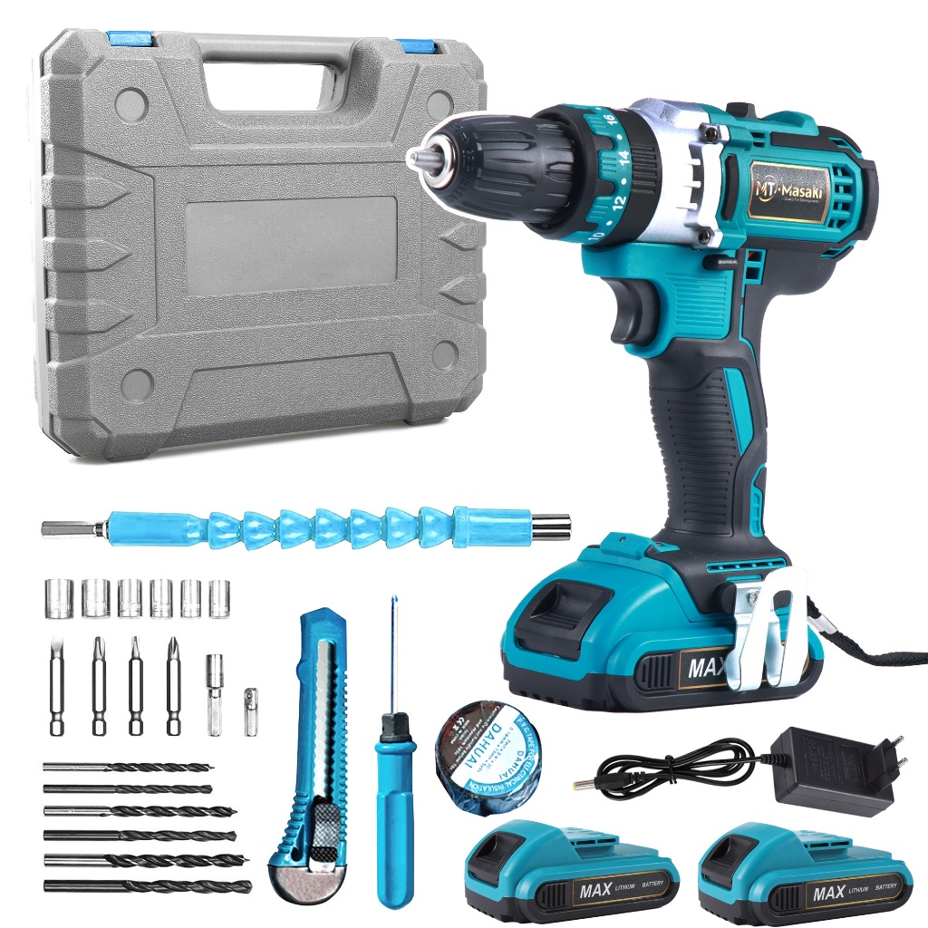 Jual MTMASAKI Mesin Bor Baterai Tangan Cordless Drill 21VF MT-8350 ...