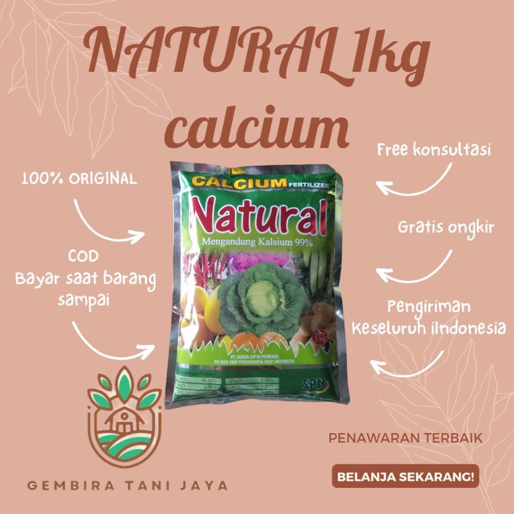 Jual Natural 1 Kg Pupuk Kalsium Tanaman | Shopee Indonesia