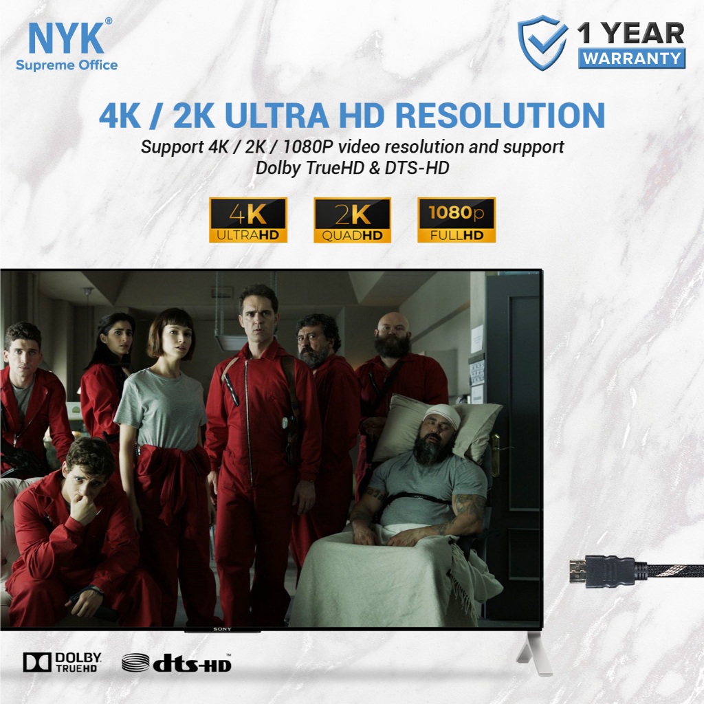 NYK Kabel HDMI 3D 19+1 Ethernet 1.5 Meter [BISA COD] Cable HDMI 8K HDMI KARET (5)