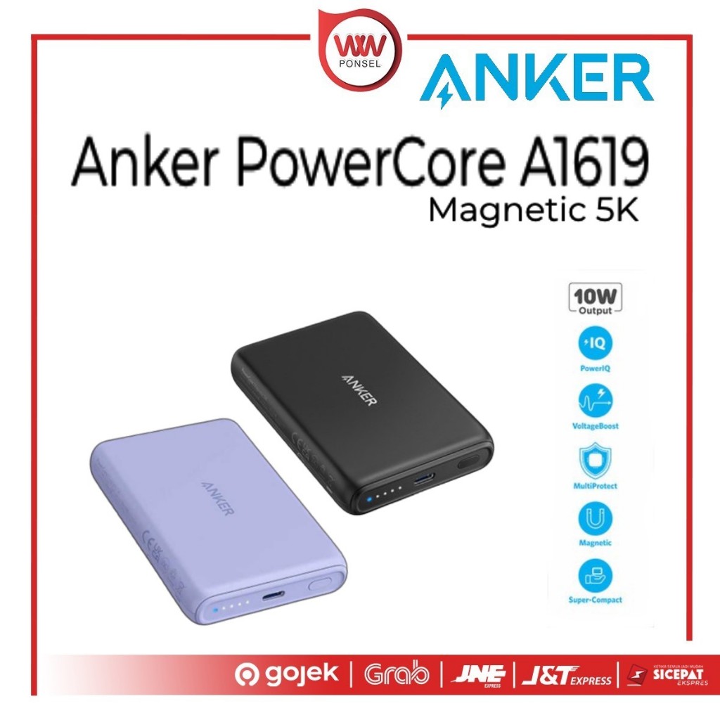 Jual Powerbank Anker A1619 Wireless Powercore Magnetic 5k 5000mAh 10W