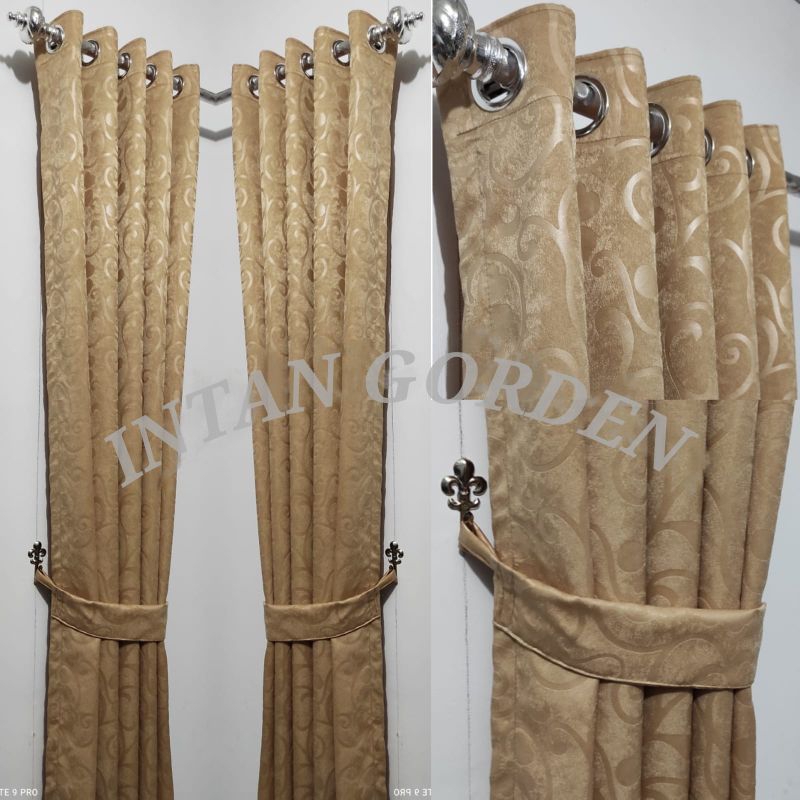 Jual GORDEN EMBOSS MOTIF BUNGA UKURAN LEBAR 110CM X TINGGI 200-300CM ...