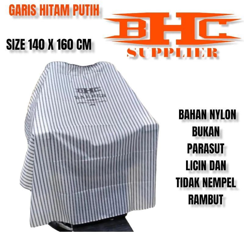 Jual Kain kep pangkas cukur rambut KEP BHC GARIS HITAM PUTIH STD kain