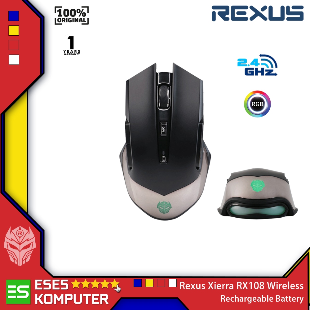 Jual Mouse Rexus RX108 RX 108 Xierra Wireless - Gaming - Rechargeable ...