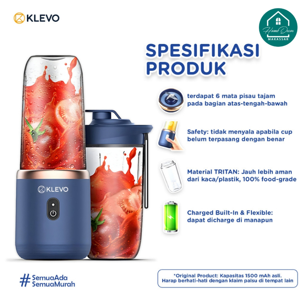Jual Klevo Blender Juicer Portable Mini Usb Di Makassar | Shopee Indonesia