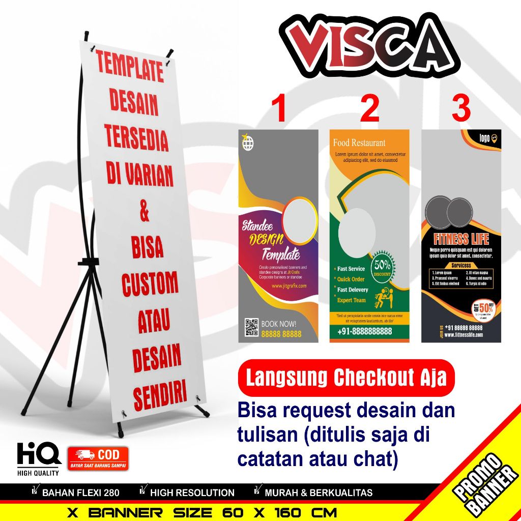 Jual BISA COD Spanduk X Banner Sudah Sama Tiangnya Bisa Request Bisa ...