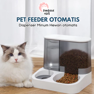 Pet Feeder Otomatis 2 in 1 - Tempat Makan Anjing/Kucing Dispenser Minum Hewan - Dispenser Makan Dan Minum Automatic Untuk Anjing Dan Kucing
