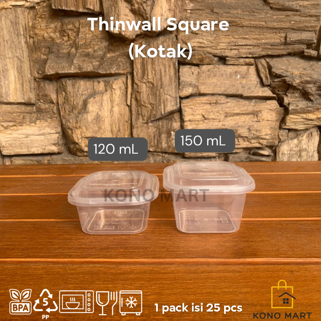 Jual Isi 25 Pcs Thinwall Kotak Kecil 120 Ml Thinwall Kotak 150 Ml Untuk Pudding Jelly 5906