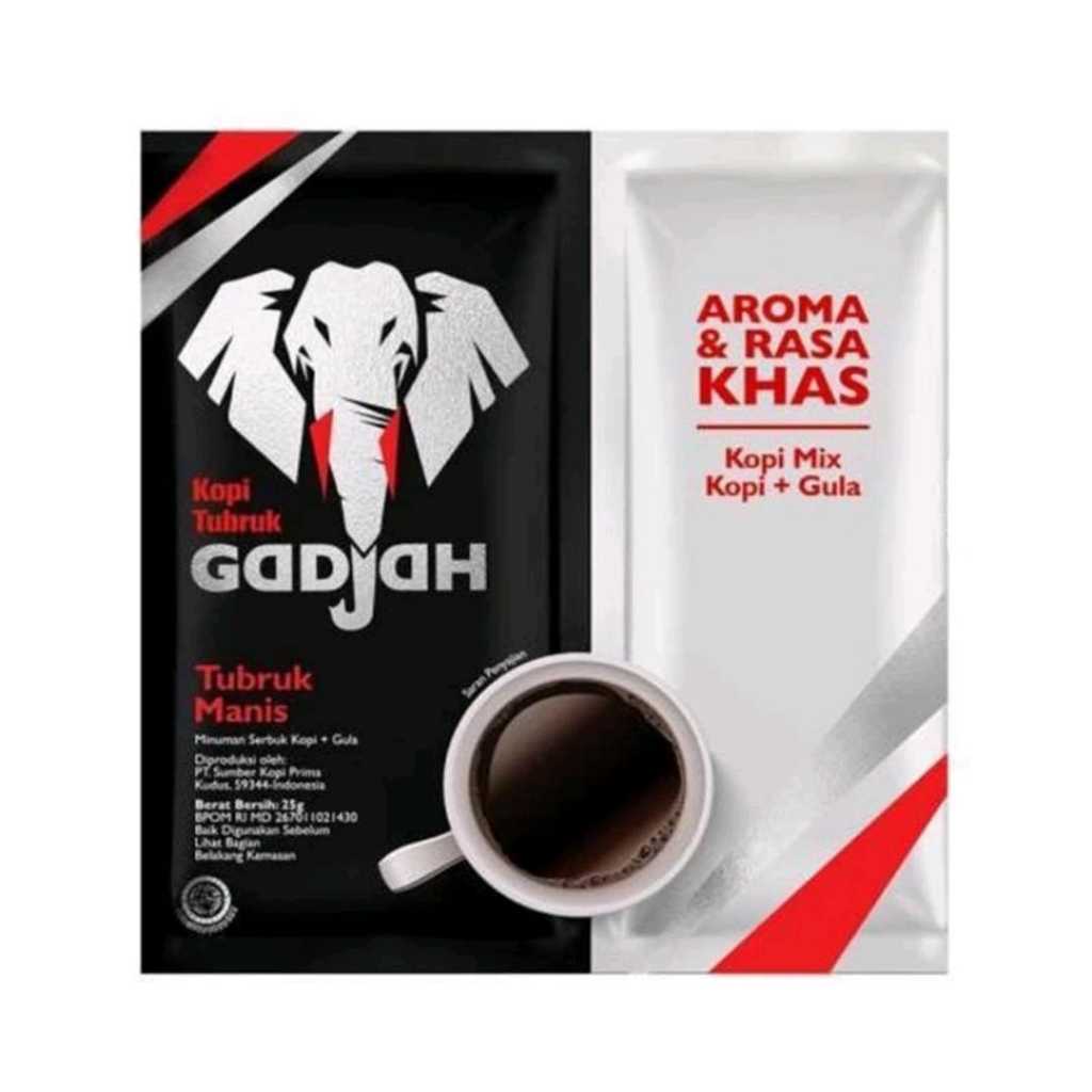 Jual Kopi Tubruk Gajah Kemasan Renceng isi 15 Sachet Gula Terpisah