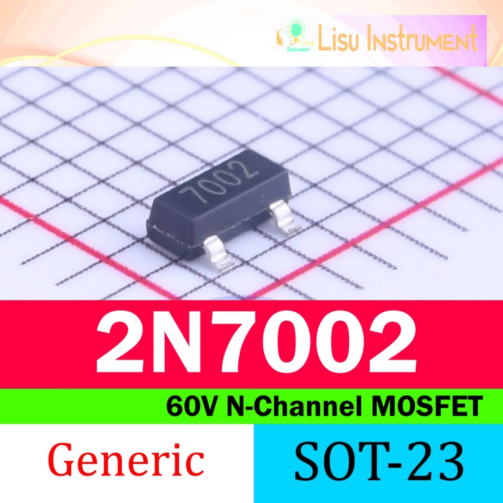 Produktbild von 50 Stück 2N7002 SMD MOSFET N-Kanal 60 V 115 MA – SOT-23 Für Deine Elektronikprojekte