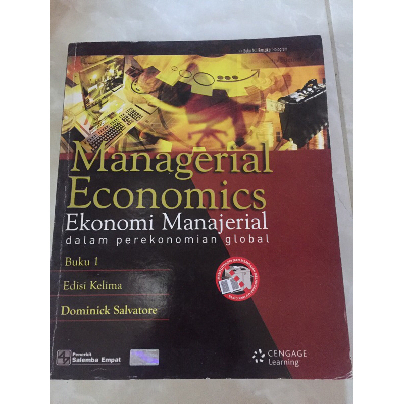 Jual MANAGERIAL ECONOMICS EKONOMI MANAJERIAL BUKU 1 EDISI KELIMA ...