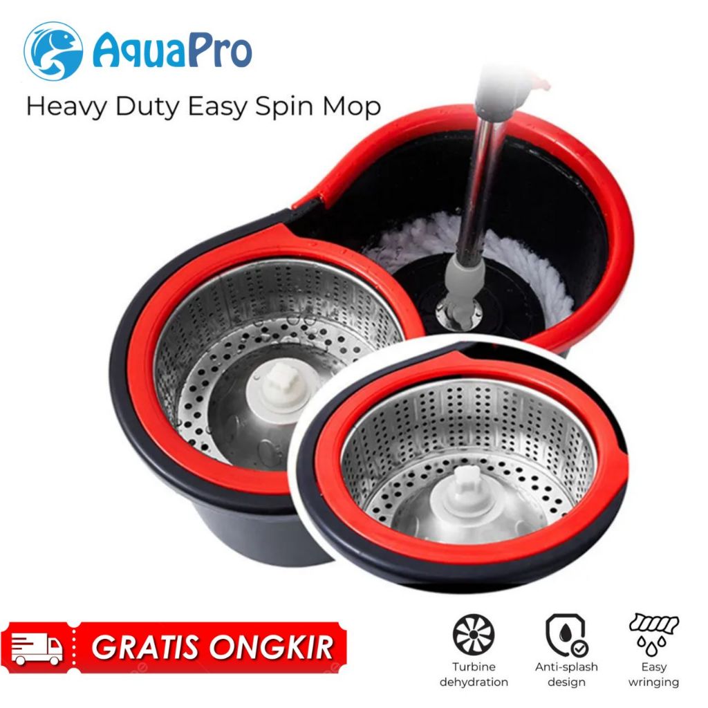 Jual Alat Pel Lantai 2in1 Stainless Super Praktis Spin Mop Super - Alat ...