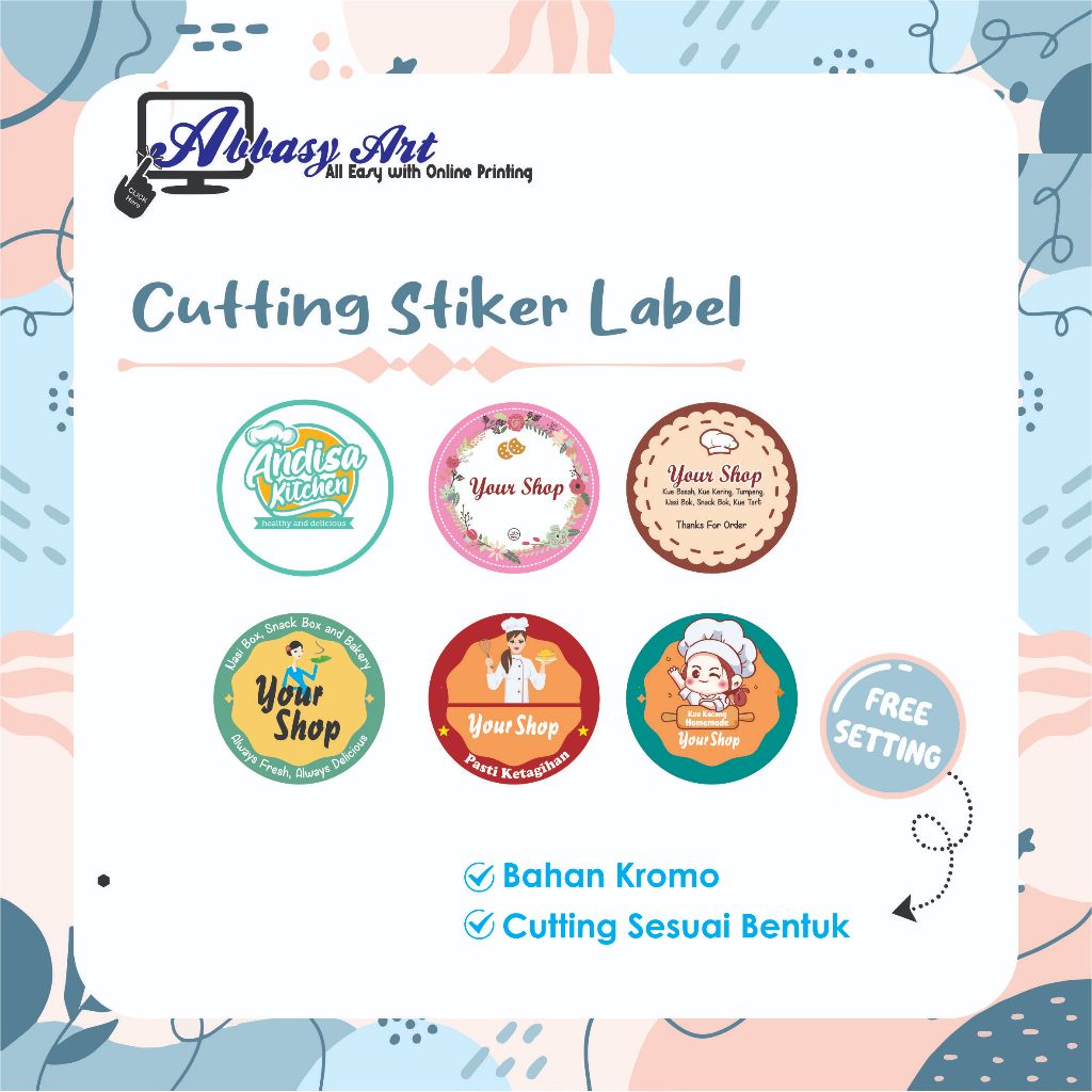 Jual Cutting Sticker I Cetak Sticker Logo Bulat Chromo Stiker Botol Minuman Label Custom