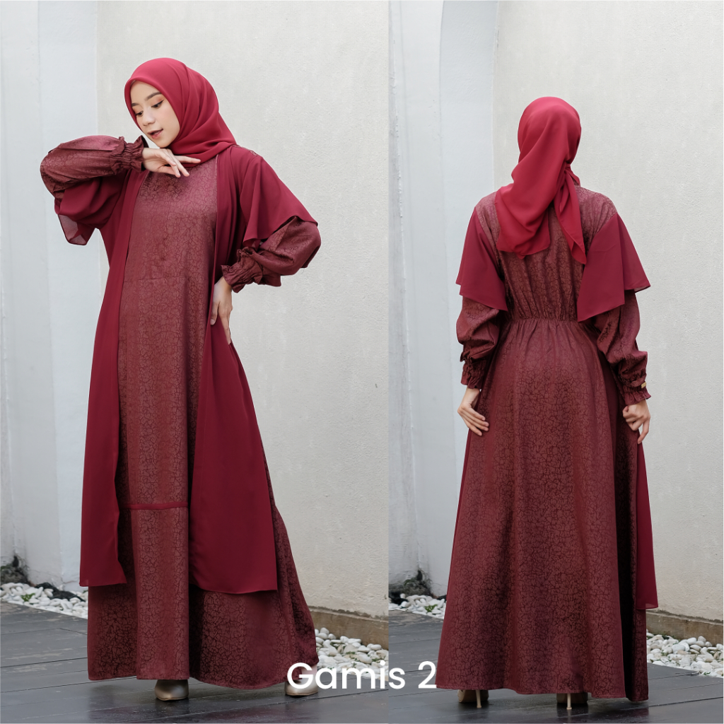 Jual Aimee Label Sarimbit Keluarga AZKA Family Deep Maroon / Sarimbit