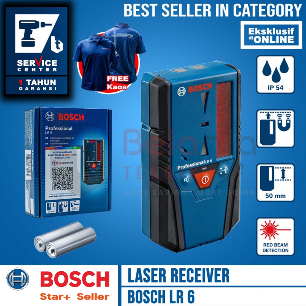 Jual Bosch Line Laser Receiver Range 50M LR6 Penerima Sinyal Laser GLL