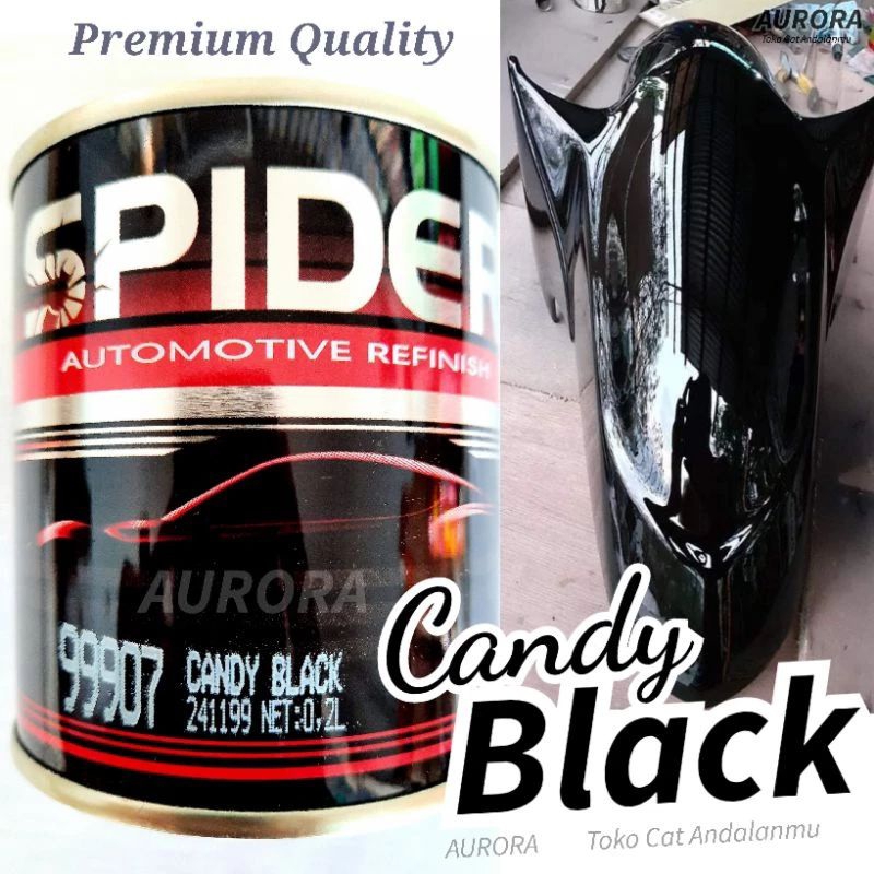 Jual Cat Candy Black Spider 200ml 200cc Seperempat Candytone Hitam Transparan Cendy Cendyton 8536