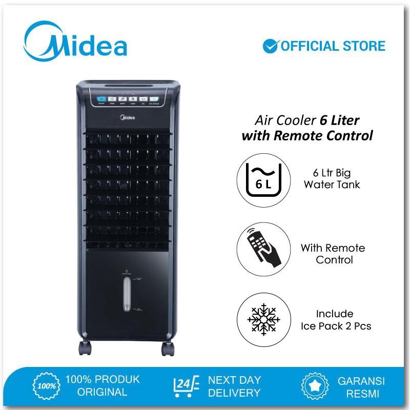 Jual Midea Air Cooler AC-100 A (B) 6 Liter Hitam Kipas Pendingin ...