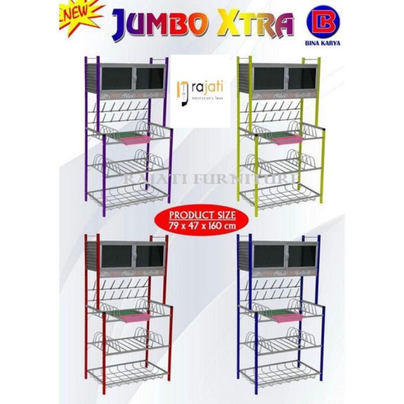 Jual RAK PIRING ALUMINIUM 2 PINTU KACA MODEL NEW EXTRA JUMBO | Shopee ...