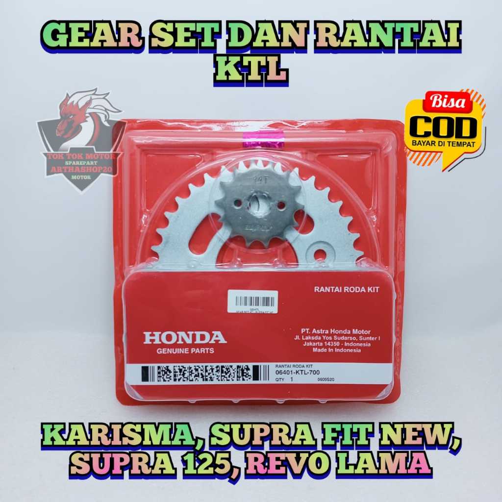 Jual GEAR SET KTL MOTOR HONDA SUPRA FIT NEW , SUPRA 125 , KARISMA