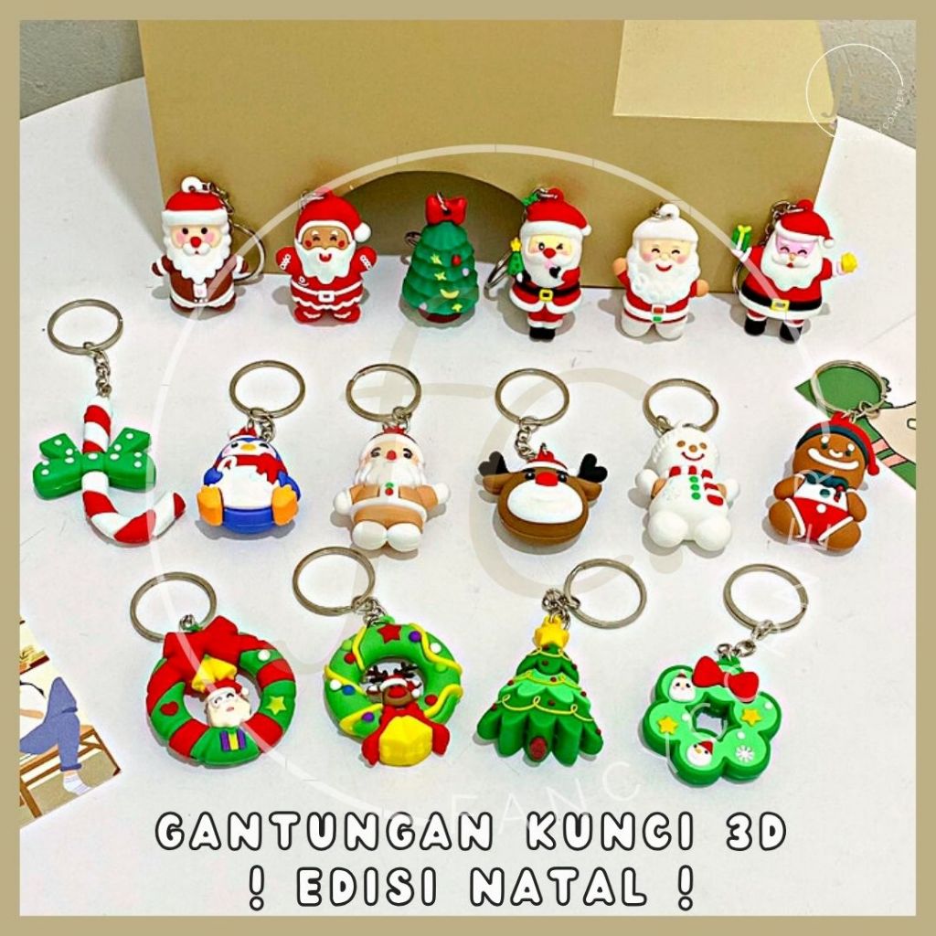 Jual Gantungan Kunci / Christmas Keychain Karakter Xmas Santa Claus ...