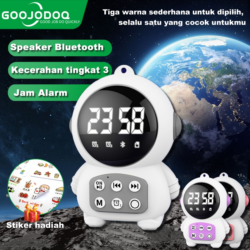 Jual GOOJODOQ Speaker Jam Bluetooth Portable Dan FM Radio Wireless Bass