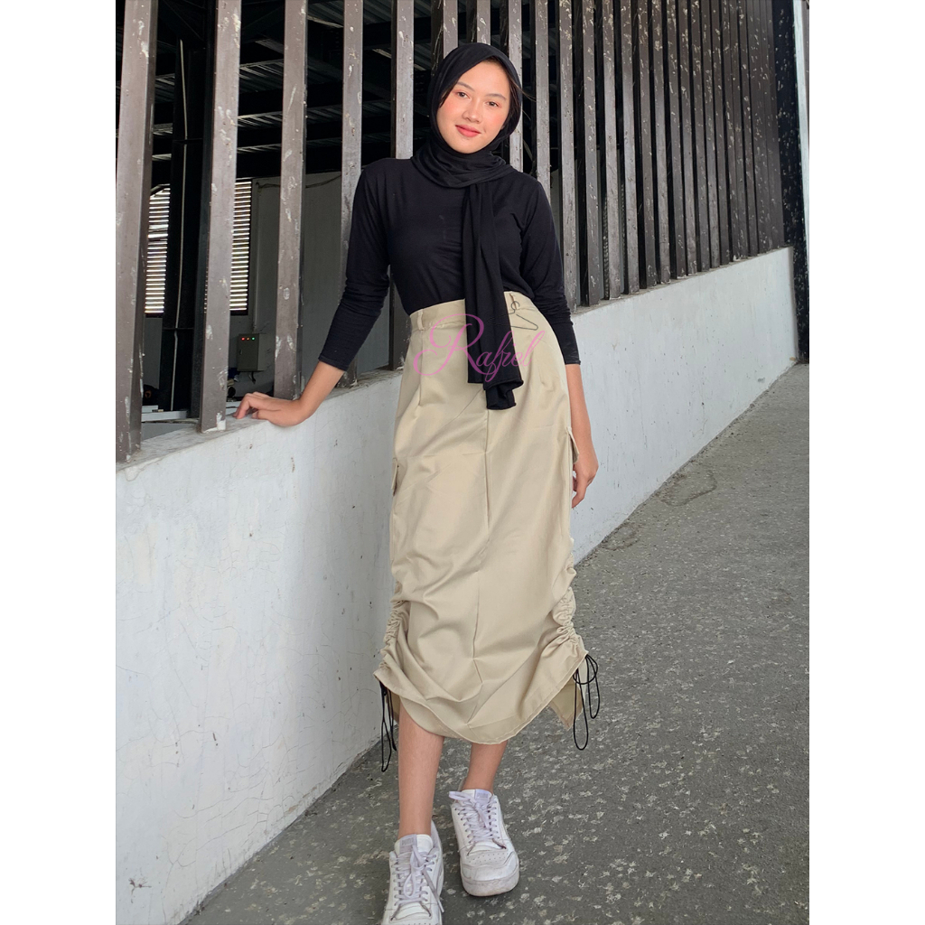 Jual Cargo skirt / Cargo pocket skirt / Rok Kargo / Rok serut / Rok ...