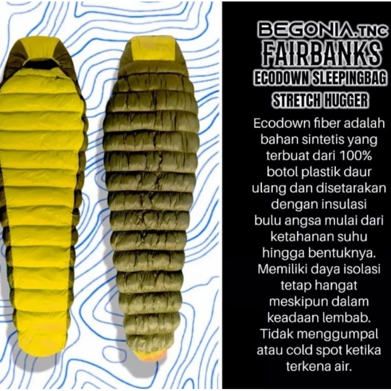 Jual SLEEPING BAG BEGONIA FAIRBANKS ECODOWN FIBER STRETCH HUGGER ...