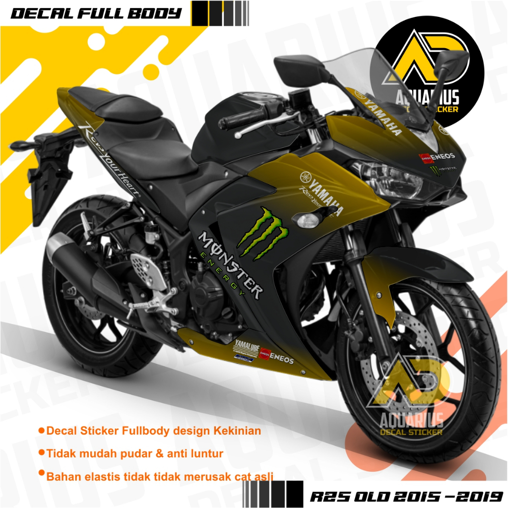 Jual Decal Fullbody Stiker R25 2015-2019 / Sticker Variasi Yamaha R25 ...