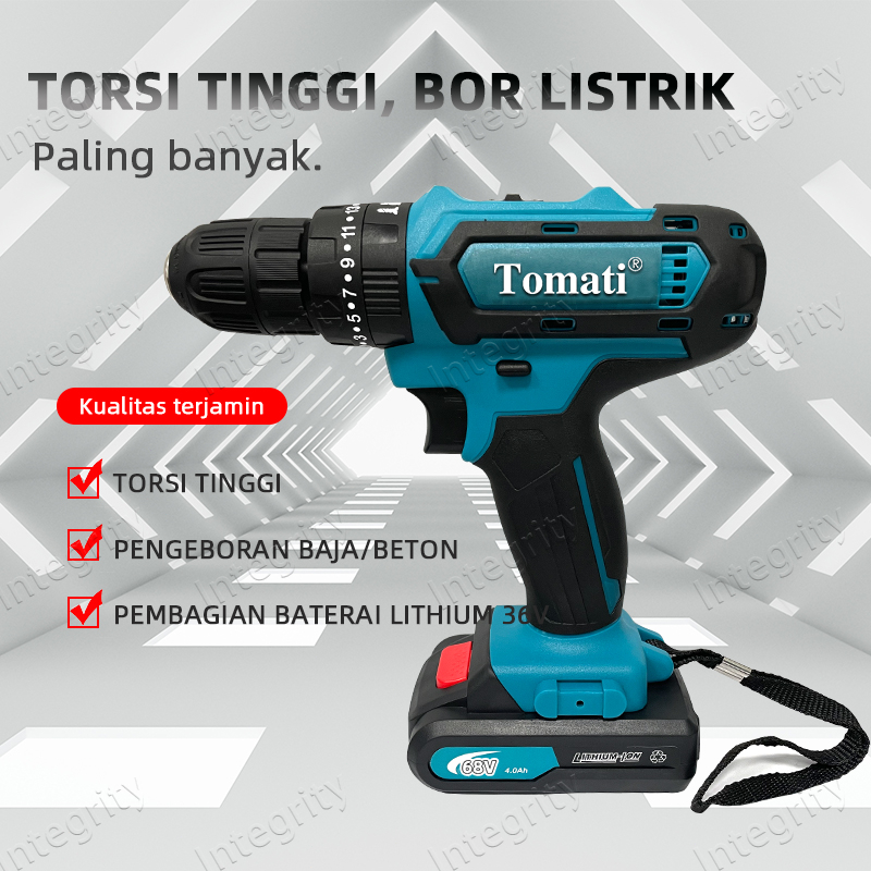 Jual Bonkyo Vf Bor Mesin Elektrik Drill Mm Set Reversible Mesin Bor Tangan Listrik Baterai