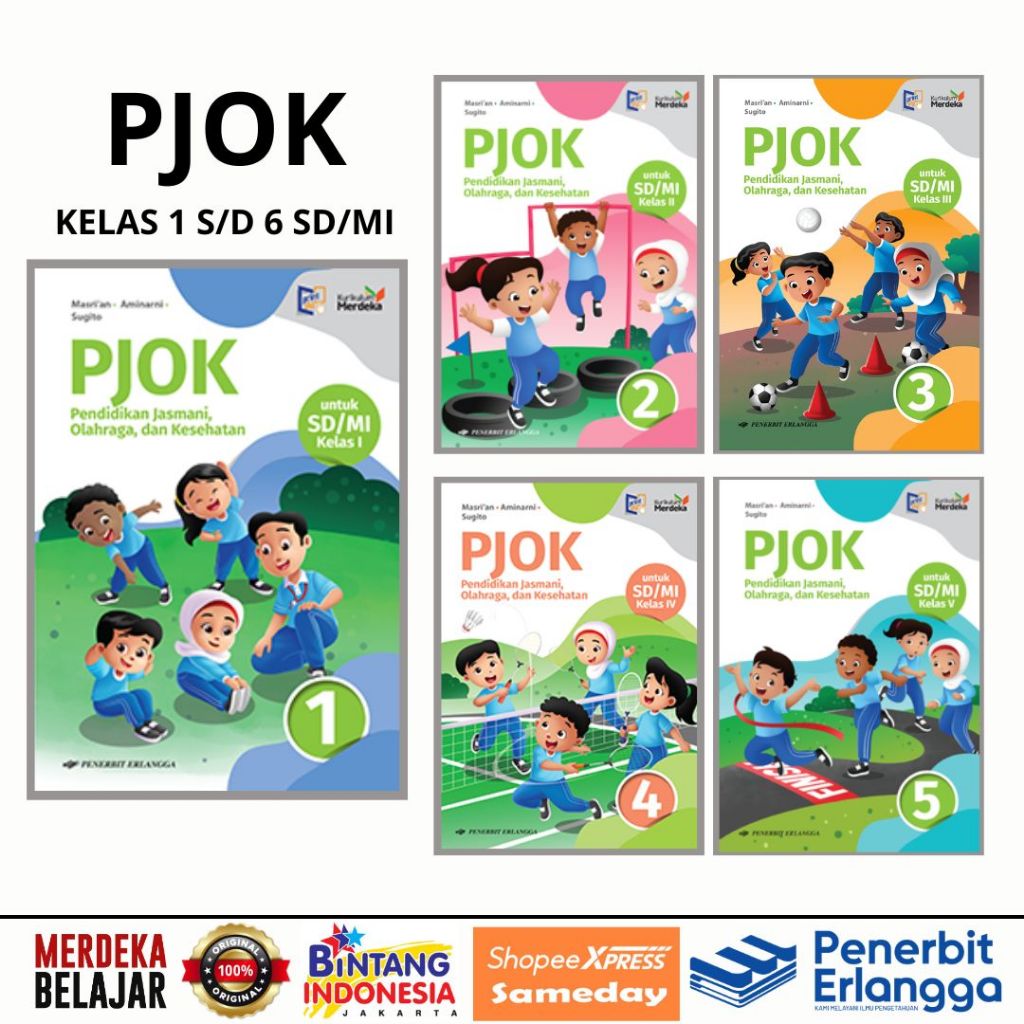 Jual Erlangga Buku Pelajaran Penjasorkes Kelas 123456 Sdmi