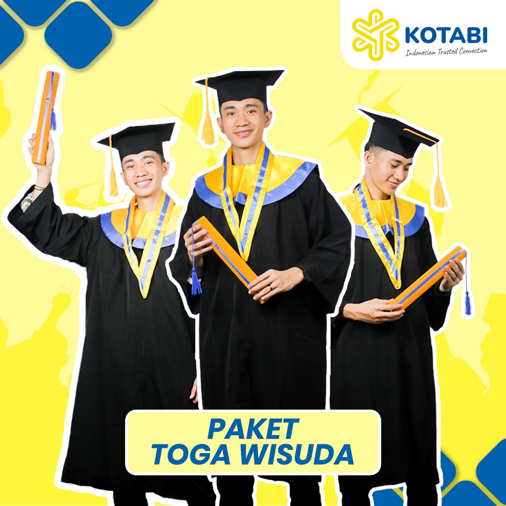 Jual Paket Toga Wisuda Dewasa Satuan Paket Perlengkapan Wisuda Kuning ...