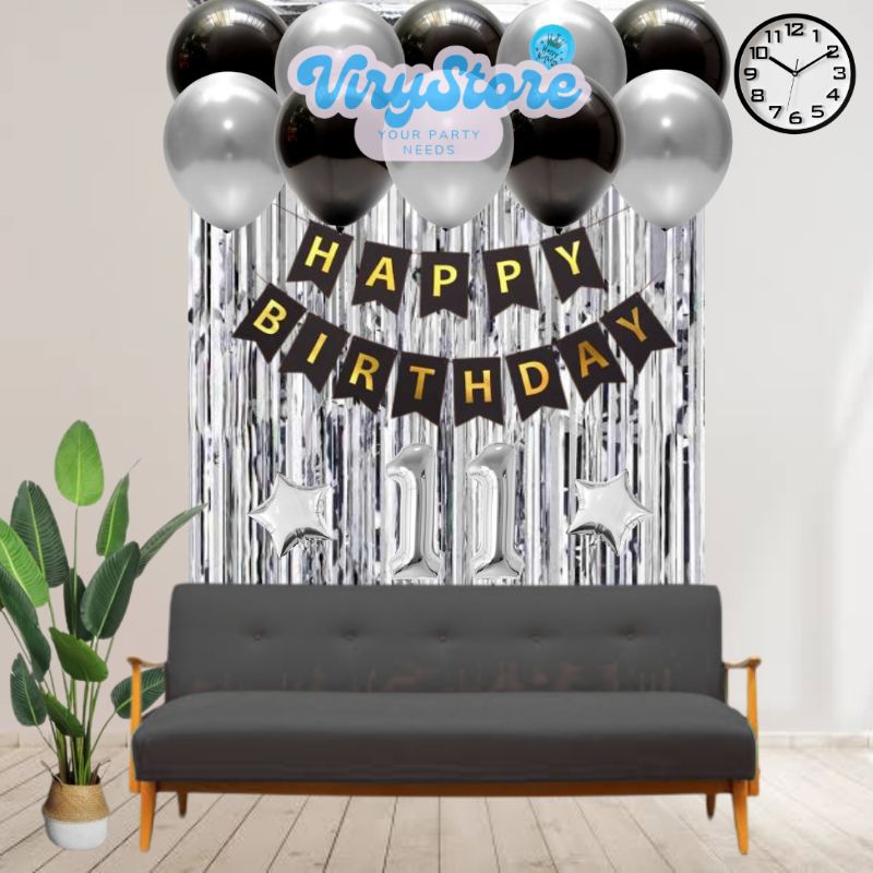 Jual Paket Set Balon Dekorasi Ulang Tahun Simpel Perlengkapan Pesta Ultah Happy Birthday Murah