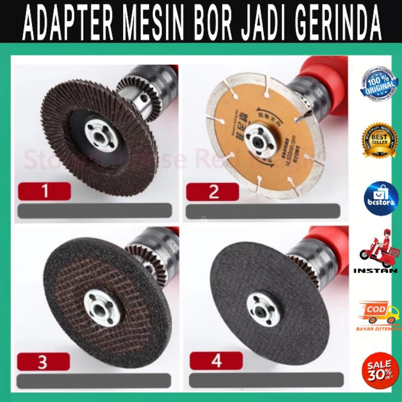 Jual Konektor Adapter Mesin Bor Jadi Gerinda Potong Dan Amplas Set