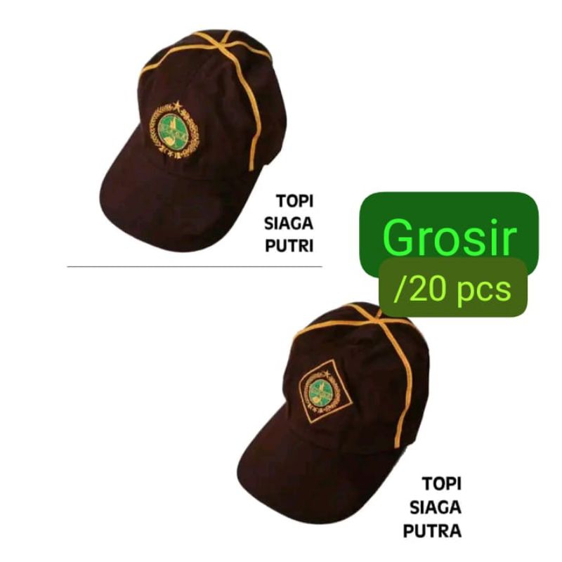 Jual topi siaga cewe / cowo bordir kotak dan bulat | Shopee Indonesia