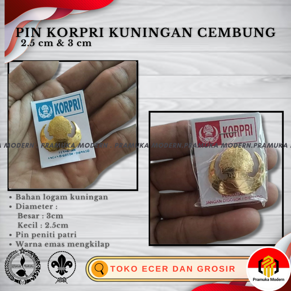 Jual Pin korpri kuningan peniti patri cembung harga ekonomis (bijian ...