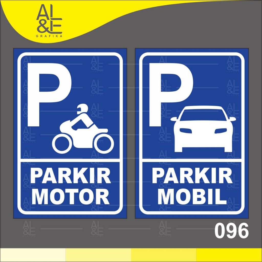 Jual 096 - STIKER PARKIR MOTOR DAN PARKIR MOBIL - VINYL STIKER RITRAMA