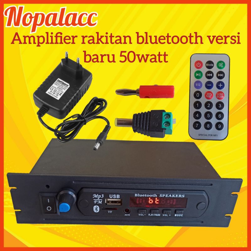 Jual Amplifier bluetooth rakitan 12v 2x50watt versi baru + adaptor