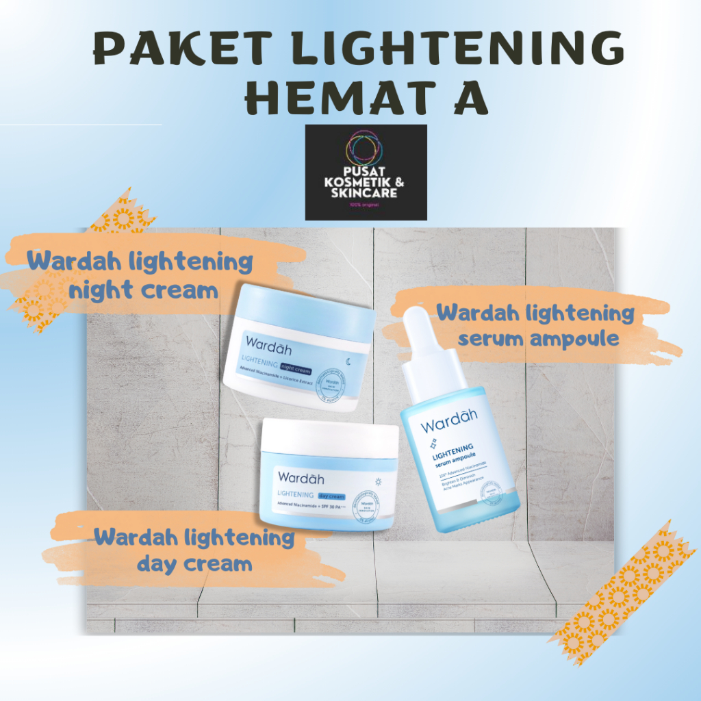 Jual PAKET HEMAT ISI 3 WARDAH LIGHTENING ( DAY CREAM 30gr + NIGHT CREAM