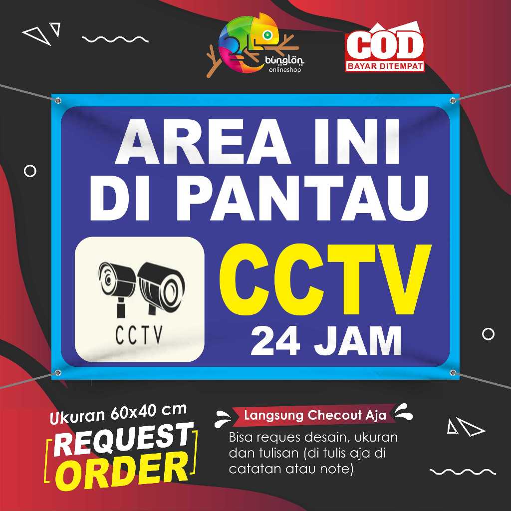 Jual Spanduk Banner Area Ini Dipantau Cctv Shopee Indonesia