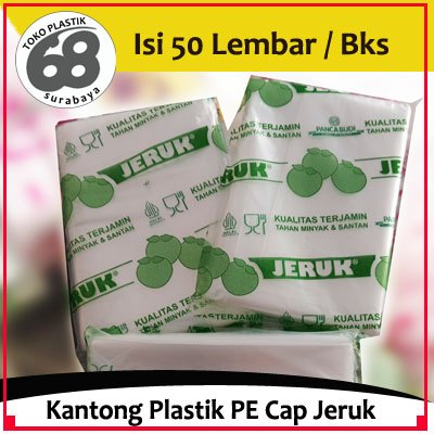 Plastik PE Tahan Santan Minyak Cap Jeruk Hijau Ukuran 12x25 Isi 50 Lembar