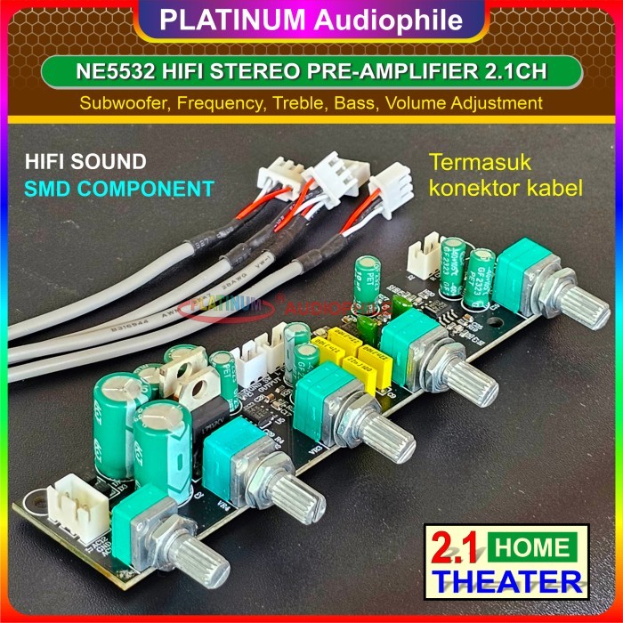Jual Tone Control Ne5532 Stereo 2.1 CH Hifi Audio Pre Amplifier TC-201